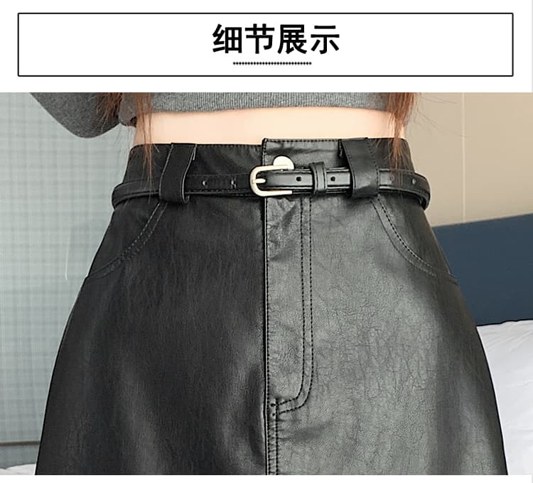 실사 chic 다용도 마 오래된 부드러운 PU 가죽 정장 미니 스커트 여성 가을 겨울 대양 품격 타이트 스커트 한 마디 다용도 반신 스커트 상세 이미지 41