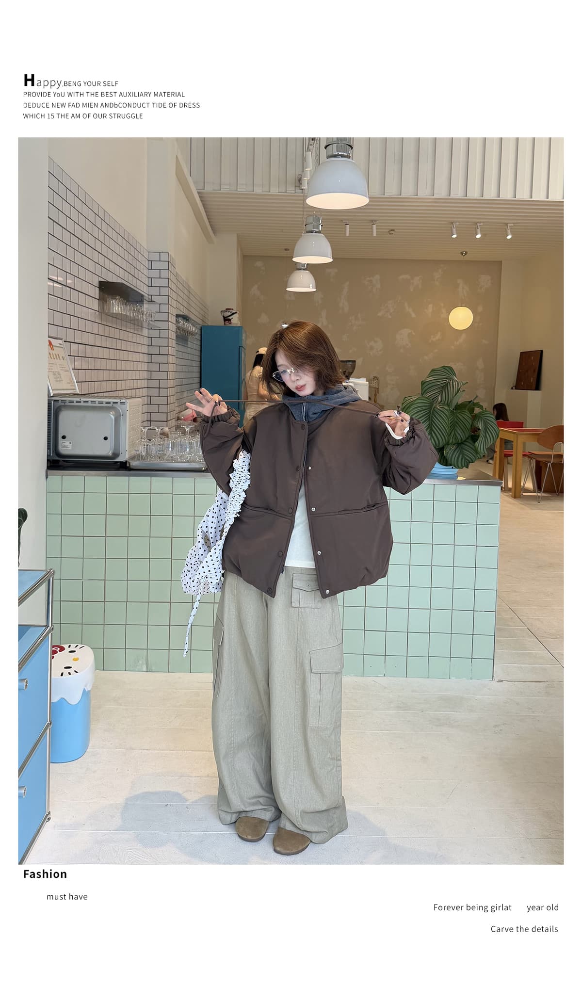 고급 센스 2026 겨울 새로운 한 부서 웨이 외투 아래 면화 의류 여성 작은 키 쇼트 스타일 루즈핏 학생 재킷 상세 이미지 26