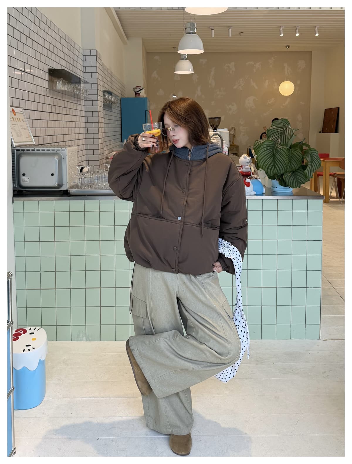 고급 센스 2026 겨울 새로운 한 부서 웨이 외투 아래 면화 의류 여성 작은 키 쇼트 스타일 루즈핏 학생 재킷 상세 이미지 27
