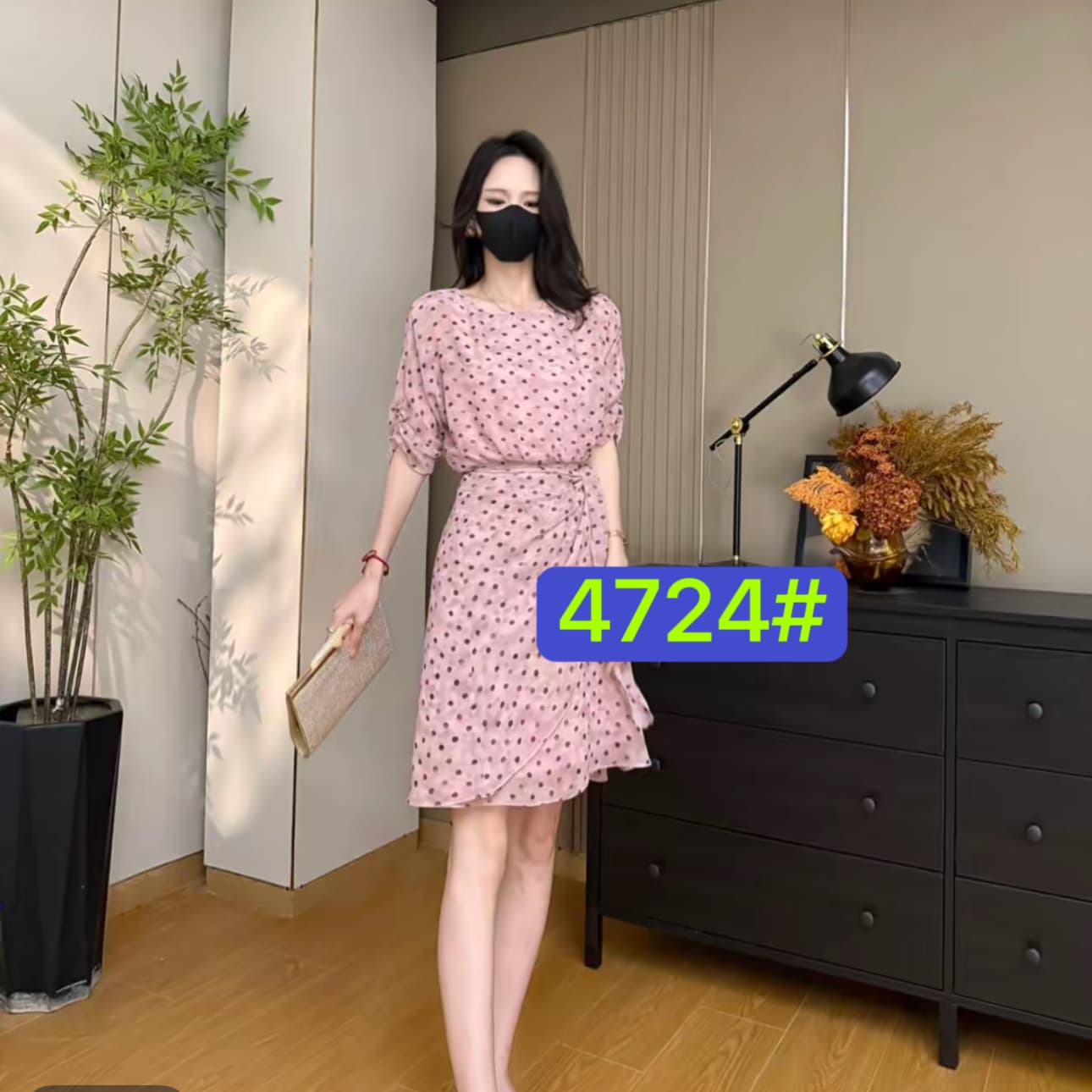 여름 프랑스식 스트랩 꽃무늬 패션 허리 수축 슬림해 보이는 품격 여성 드레스 포장 치마 이미지 2