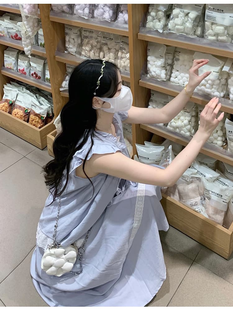 실사 새로운 민소매 페이크 레이어드 셔츠 반신 스커트 투피스 세트 프랑스식 달콤함 연령 감소 세트 상세 이미지 10