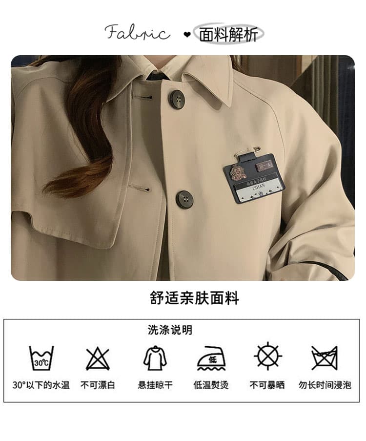 실사 학원 스타일 폴로 칼라 바람막이 가을 새로운 달콤함 귀여운 루즈핏 나비 매듭 싱글 줄 버튼 재킷 트렌디 상세 이미지 8