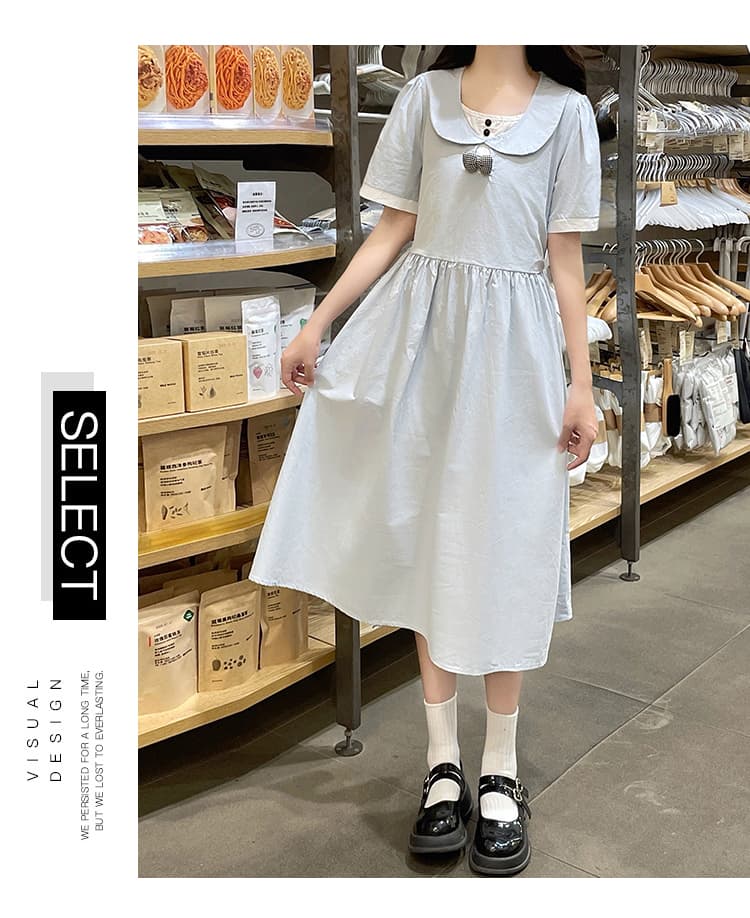 실사 학원 스타일 베이비 칼라 드레스 상세 이미지 18