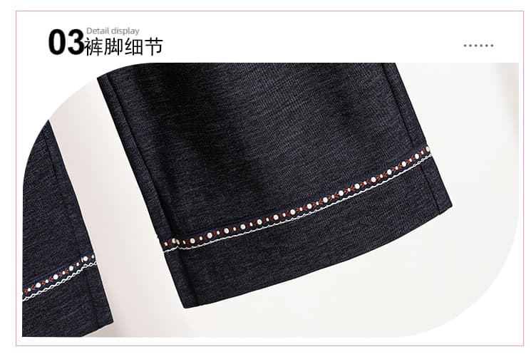 2026 가을 새로운 빅 사이즈 도루 센스 모방 데님 와이드 레깅스 바지 하이웨이스트 루즈핏 슬림해 보이는 캐주얼 다용도 스트레이트 바지 상세 이미지 6
