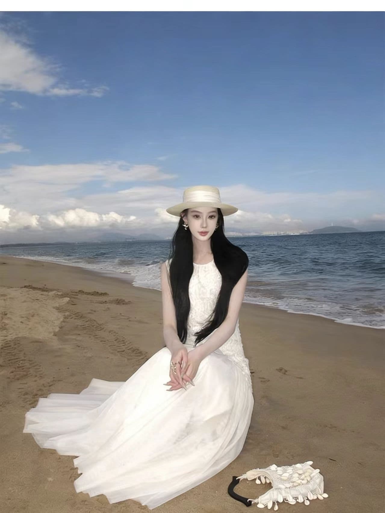 빛 사람들 부드러운 코치 착용 가져 가라. 얕은 살구 색상 레이스 품격 드레스 2026 여름 프랑스식 중요 경우 아름다운 치마 이미지 2