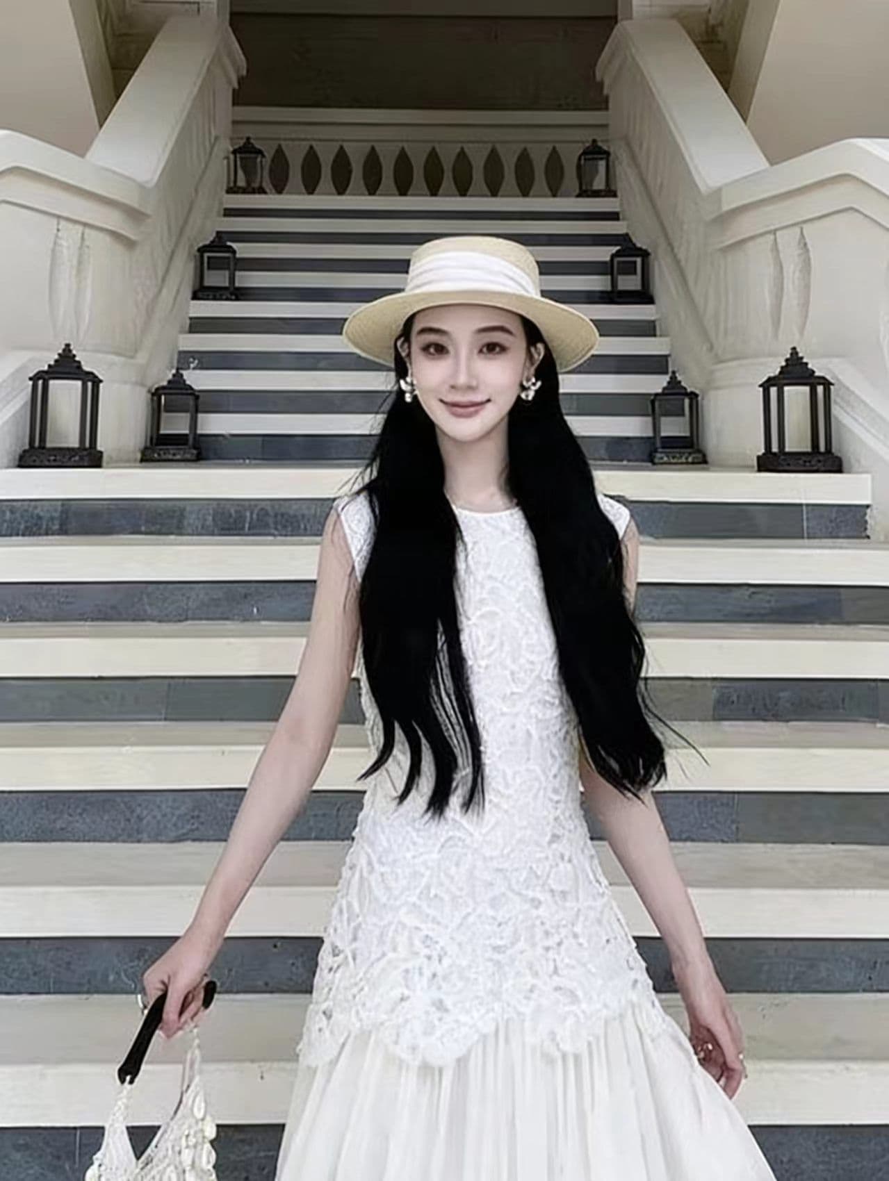 빛 사람들 부드러운 코치 착용 가져 가라. 얕은 살구 색상 레이스 품격 드레스 2026 여름 프랑스식 중요 경우 아름다운 치마 상세 이미지 13
