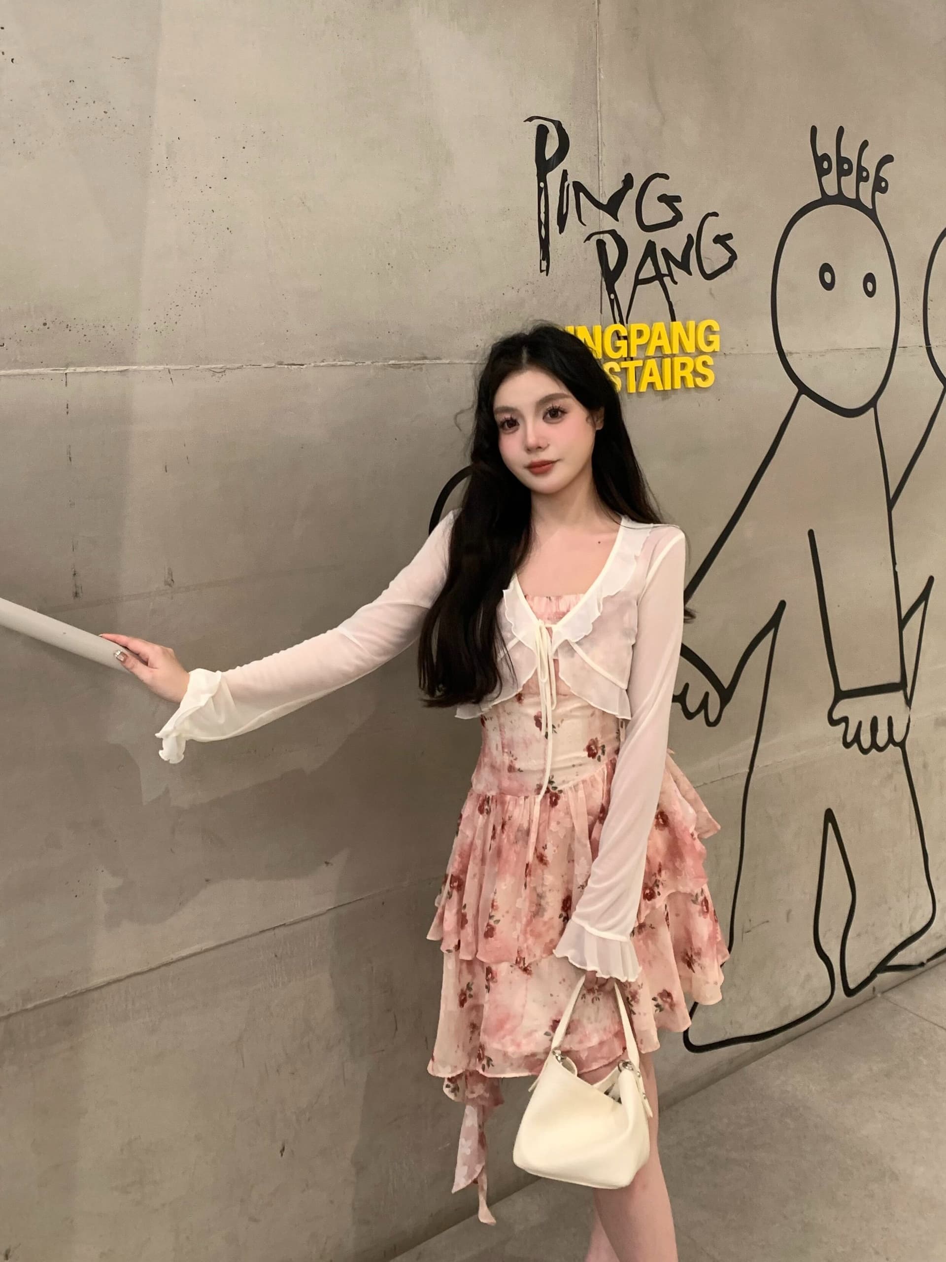 프랑스식 첫사랑 작은 날다 소매 화이트 드레스 아이들 여름 새로운 인기 작은 키 허리 수축 프릴 미니 스커트 상세 이미지 6