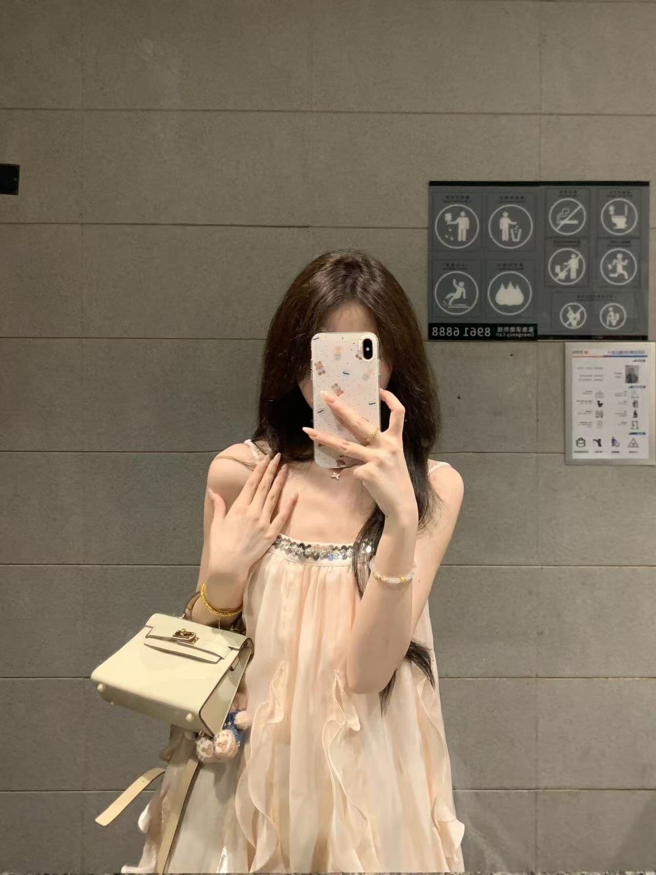 민소매 행침 목 드레스 Chic 아름다운 요정 치마 작은 키 생일 작은 행사 치마 슈퍼 잘 생긴 흐름 지불 여성 의류