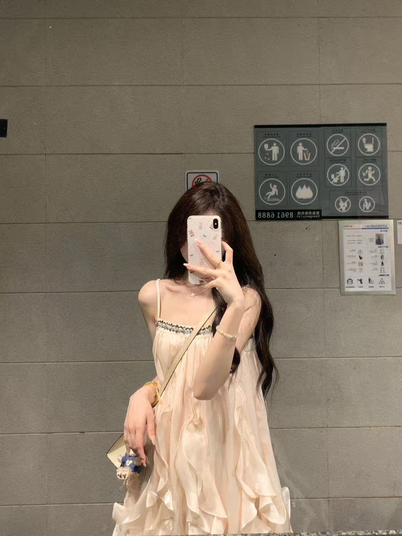 민소매 행침 목 드레스 Chic 아름다운 요정 치마 작은 키 생일 작은 행사 치마 슈퍼 잘 생긴 흐름 지불 여성 의류 상세 이미지 4
