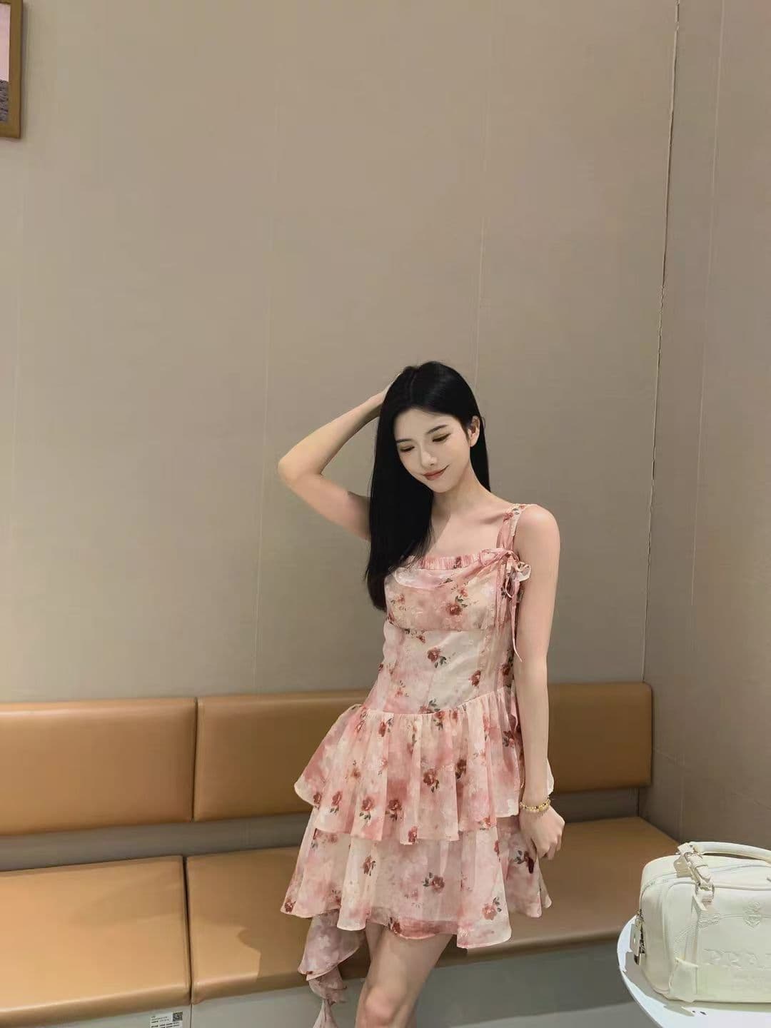 프랑스식 첫사랑 작은 날다 소매 화이트 드레스 아이들 여름 새로운 인기 작은 키 허리 수축 프릴 미니 스커트 상세 이미지 6