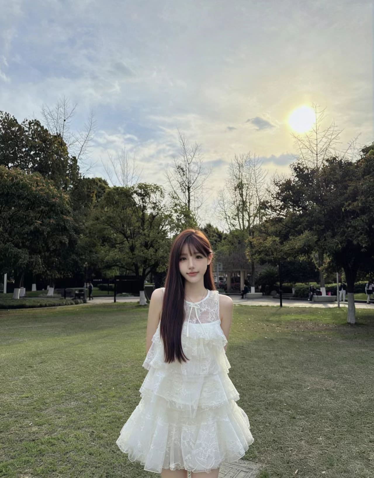 2026 여름 작은 키 달콤함 레이스 디자인 민소매 프릴 맨위 하이웨이스트 퍼프 미니 스커트 요정 세트 이미지 4