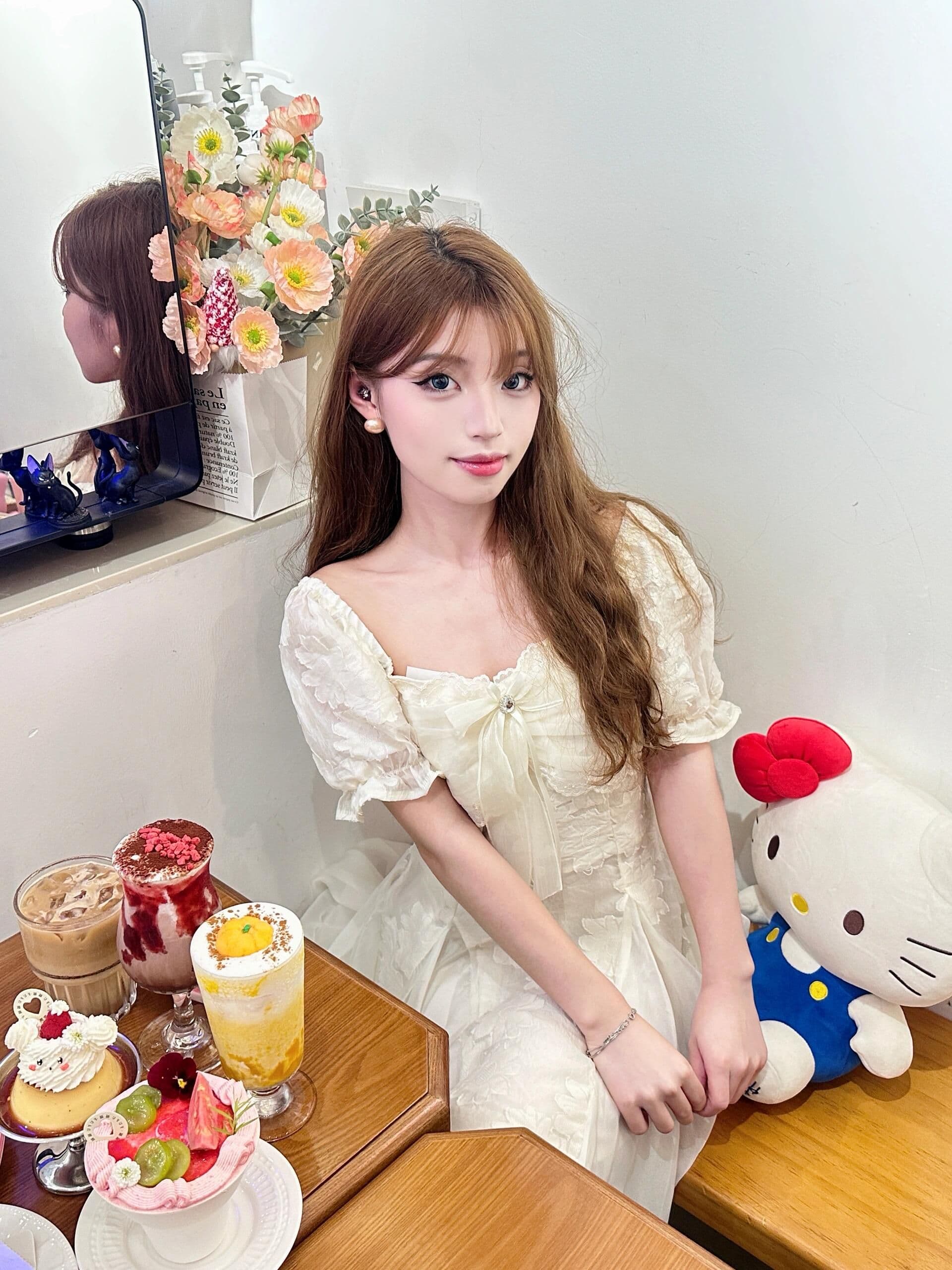 여름 여성 의류 도망자 공주 드레스 슈퍼 잘 생긴 흐름 지불 프랑스식 드레스 섹션 짧은 스커트 허리 수축 퍼프 치마 상세 이미지 5