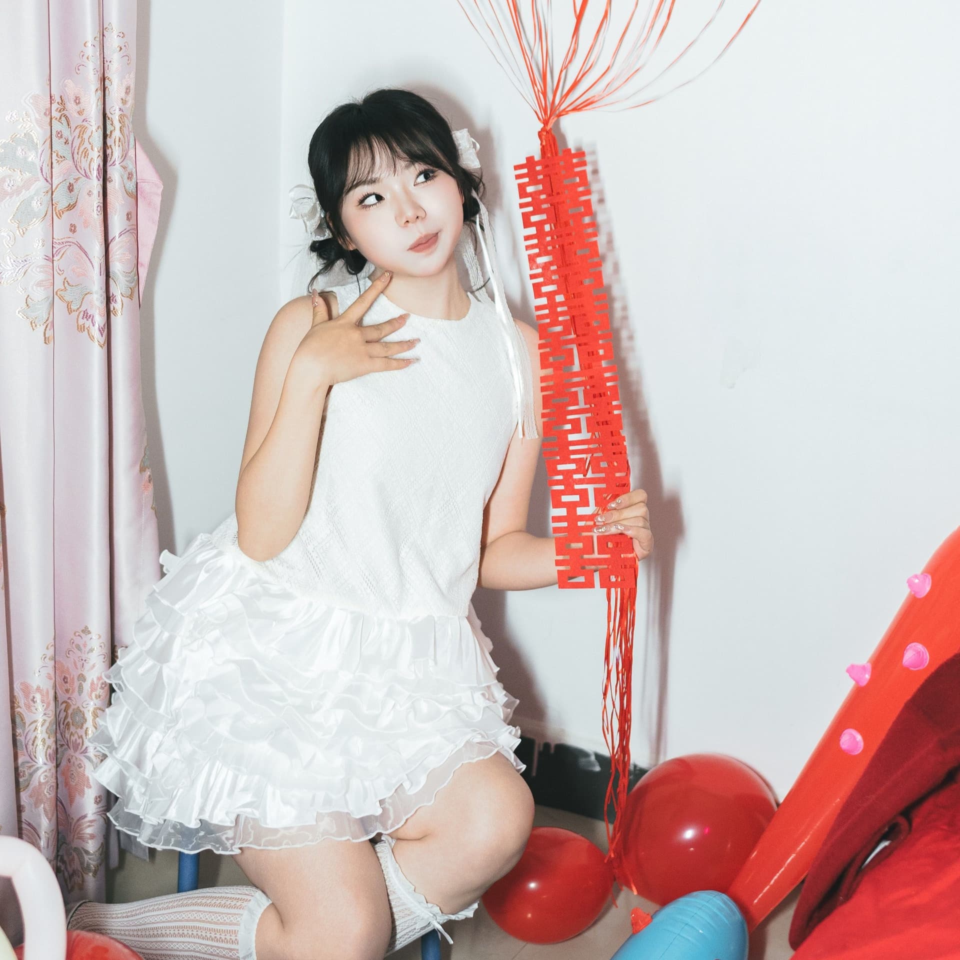 인기 신제품 아름다운 드레스 디자인 센스 작은 대중 프릴 조끼 미니 스커트 공주 케이크 드레스 생일 예복 상세 이미지 4
