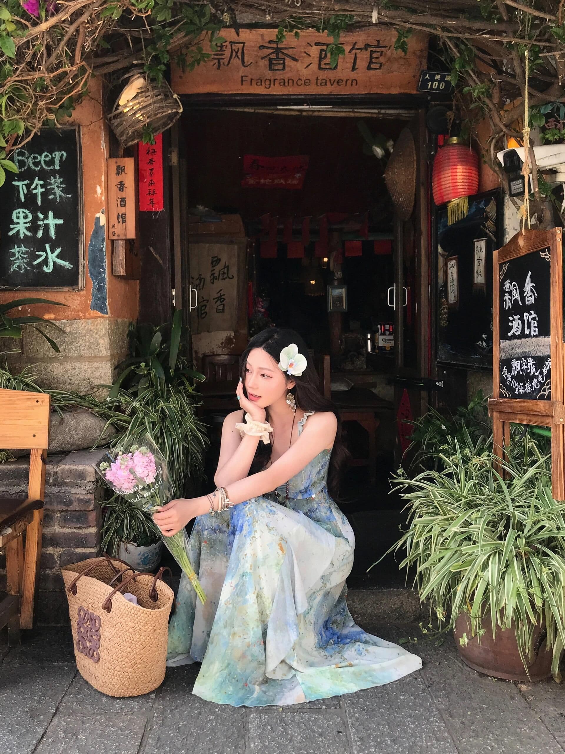 슬립 품격 여성 드레스 여름 프린트 슬림해 보이는 롱 스커트 해변 드레스 롱 스커트 우아한 상세 이미지 6