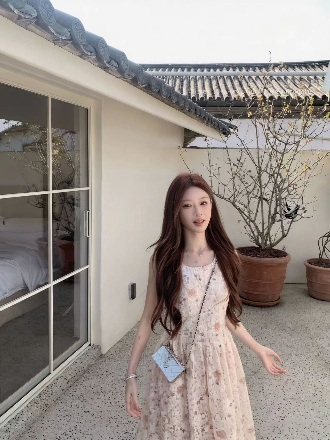 여름 프랑스식 자이언트 잘 생긴 특별 아름다운 관대 한 점잖은 아름다운 꼬집기 허리 3 차원 꽃 여성 드레스 길다 치마 이미지 3