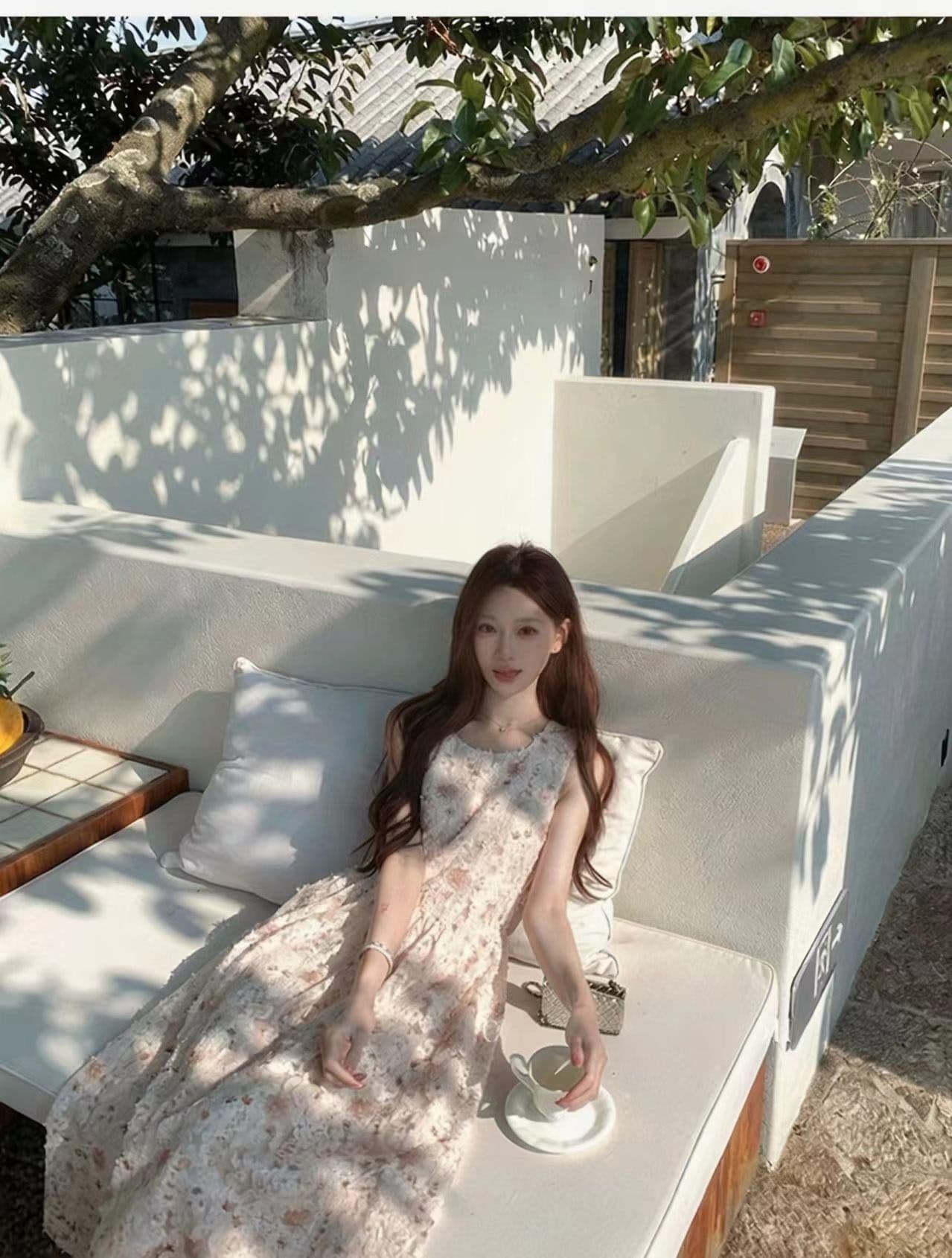 여름 프랑스식 자이언트 잘 생긴 특별 아름다운 관대 한 점잖은 아름다운 꼬집기 허리 3 차원 꽃 여성 드레스 길다 치마 상세 이미지 11