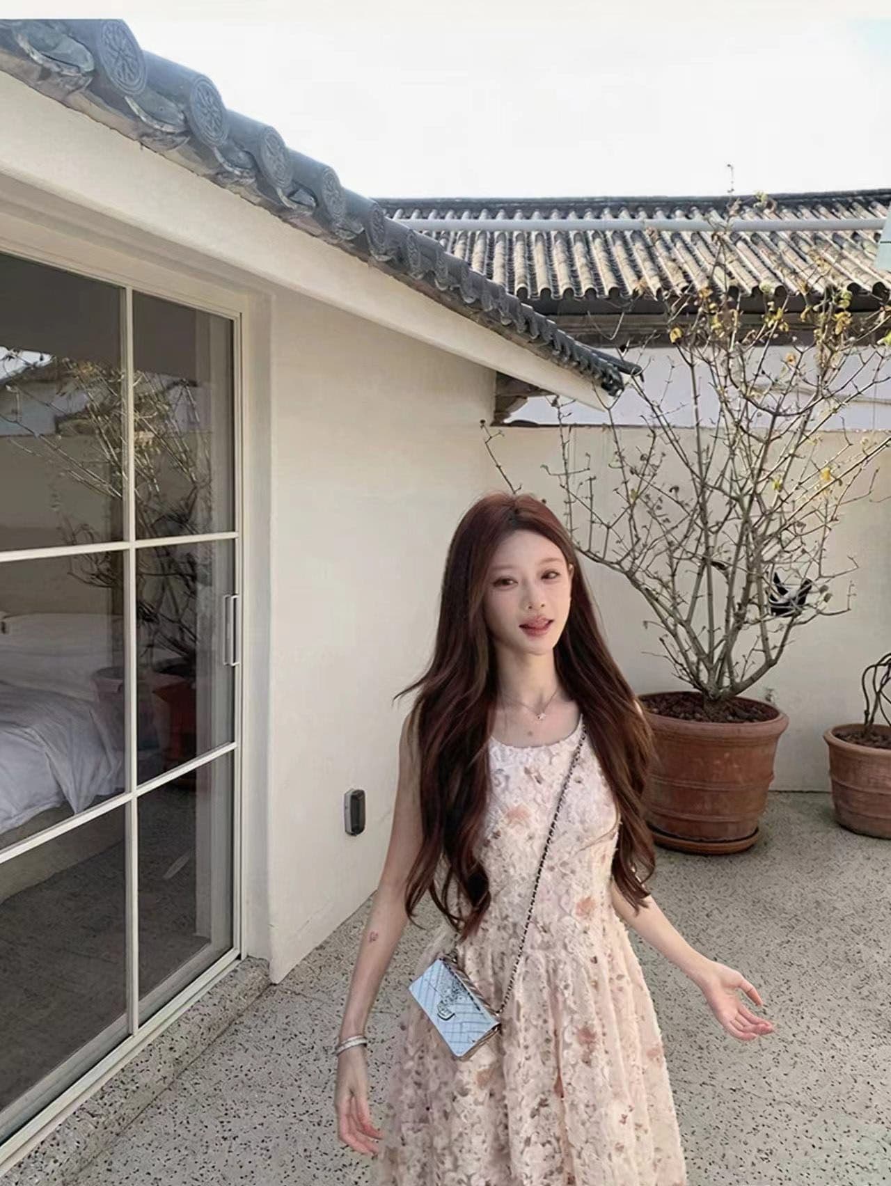여름 프랑스식 자이언트 잘 생긴 특별 아름다운 관대 한 점잖은 아름다운 꼬집기 허리 3 차원 꽃 여성 드레스 길다 치마 상세 이미지 12