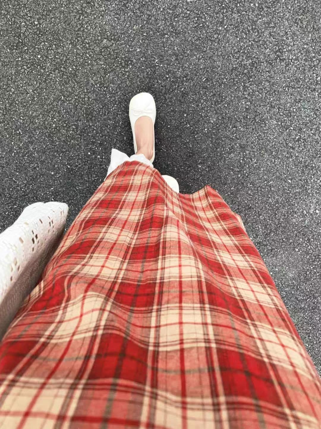 여성 여름 새로운 페이크 레이어드 배색 패치워크 품격 중간 길이 치마 휴가 바람 레이스업 체크무늬 슬립 드레스 이미지 2