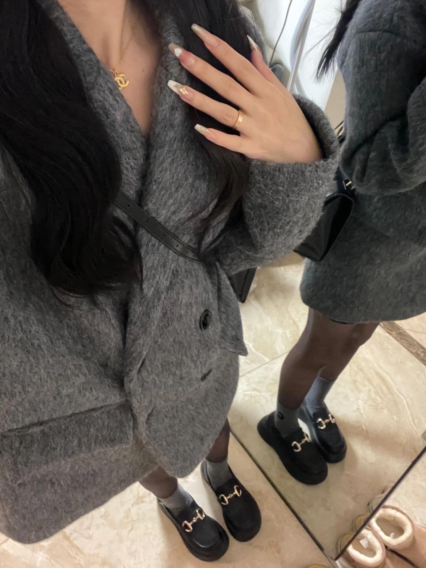 패션 캐주얼 품격 한국 스타일 모직 코트 가을 겨울철 새로운 모직 외투 외국 가스 슬림해 보이는 정장 맨위 여성 상세 이미지 7