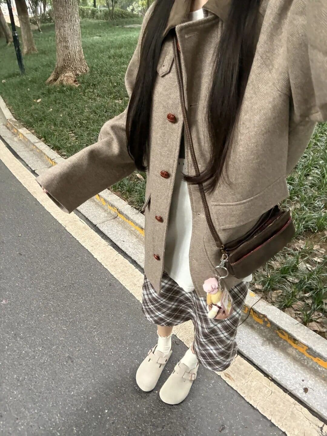 품격 캐주얼 패션 레트로 고급 센스 모직 정장 코트 여성 가을 겨울철 작은 중간 길이 루즈핏 재킷 상세 이미지 2