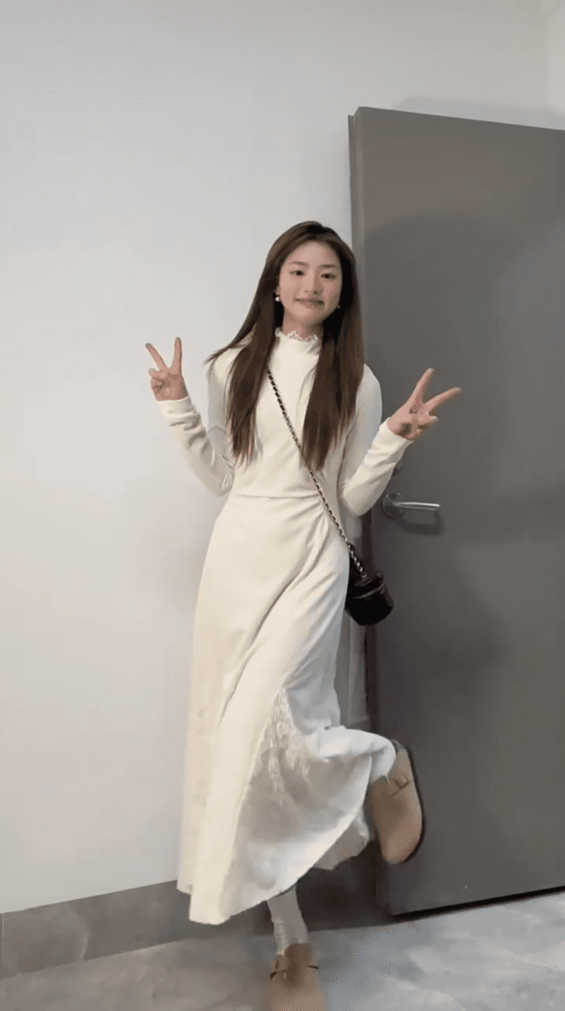 살구 색상 터틀넥 니트 여성 드레스 가을 겨울 털이 있는 경기 코트 인사이드 가져 가라. 만나는 몸매 가꾸기 인어 꼬리 스웨터 길다 치마 이미지 2