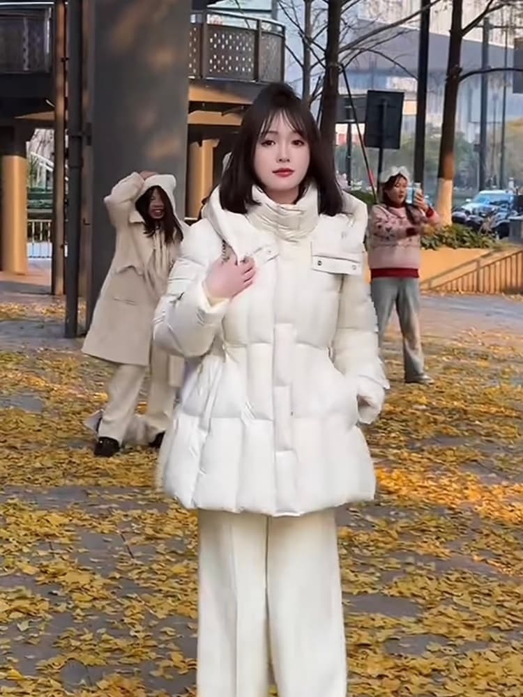 도망자 공주 겨울 새로운 폭발 쇼트 스타일 허리 수축 한국 스타일 몸매 가꾸기 슬림해 보이는 후드 아래 면화 의류 여성 상세 이미지 3