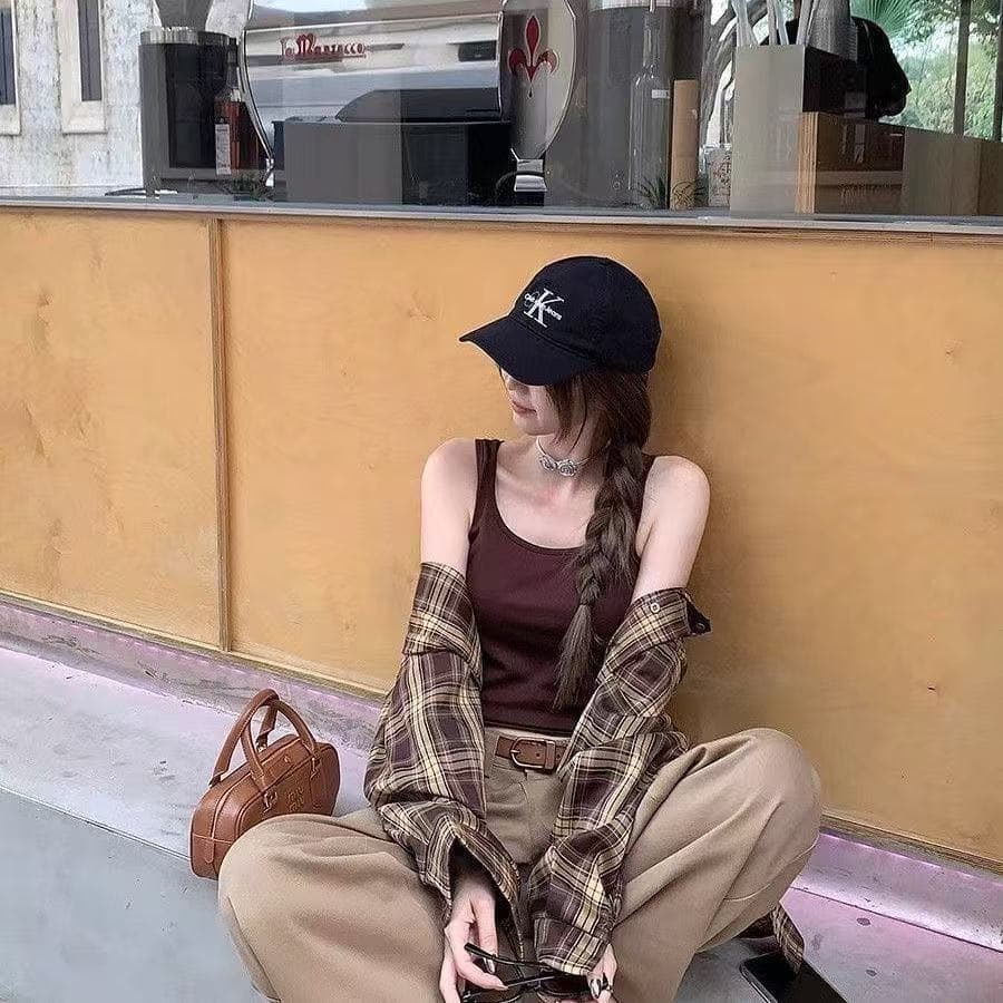 아메리칸 체크무늬 루즈핏 체크무늬 여성 셔츠 가을 섹션 chic 느긋한 캐주얼 루즈핏 셔츠 긴팔 재킷 맨위 이미지 2