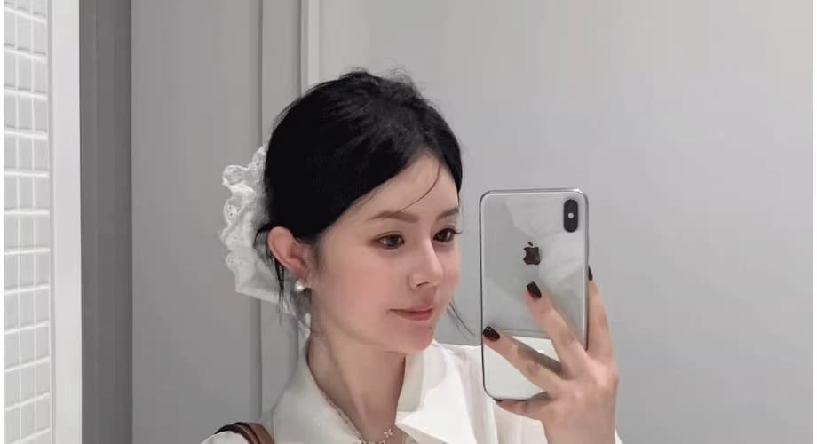 원본 품질 레이스 조각 페이크 레이어드 긴팔 셔츠 캐주얼 다용도 맨위 상세 이미지 5