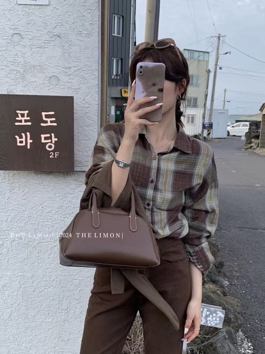 느긋한 바람 레트로 작은 대중 고급 센스 패치워크 격자 무늬 셔츠 긴팔 루즈핏 캐주얼 polo 셔츠 스택 착용 재킷 상세 이미지 28