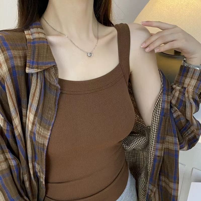 양면 면사 캐주얼 레트로 체크무늬 긴팔 세련된 셔츠 느긋한 이른 가을 루즈핏 다용도 셔츠 재킷 셔츠 상세 이미지 17