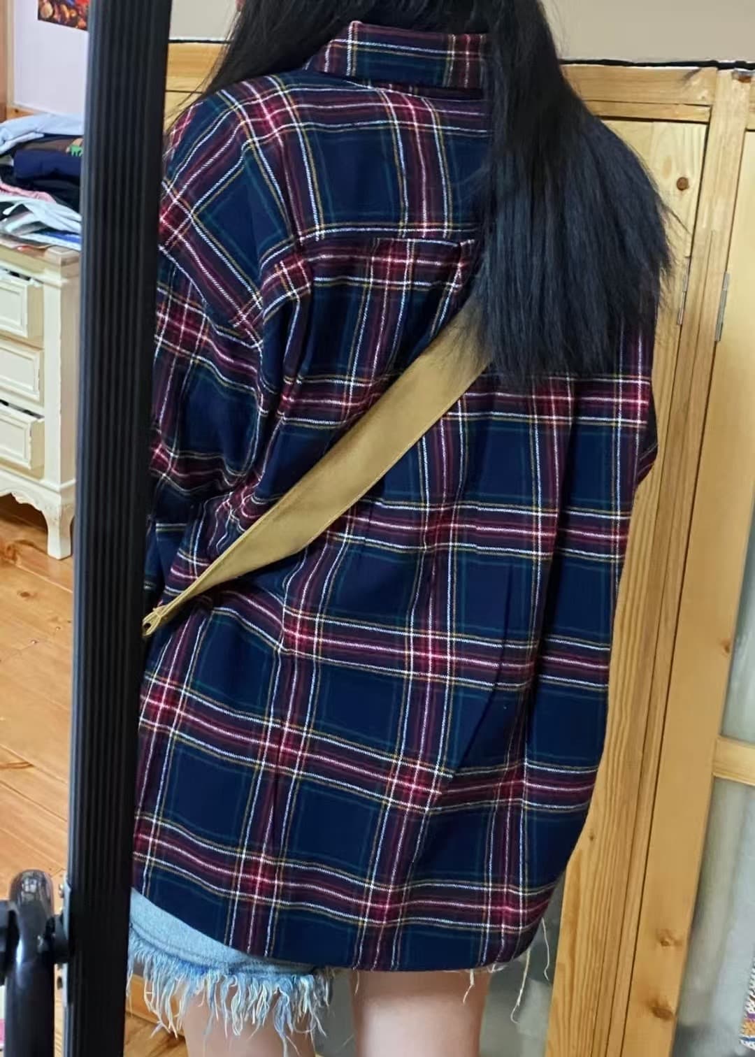아메리칸 레트로 달콤한 차가운 체크무늬 긴팔 여성 셔츠 봄 가을 2026 새로운 디자인 센스 작은 대중 루즈핏 셔츠 재킷 상세 이미지 13