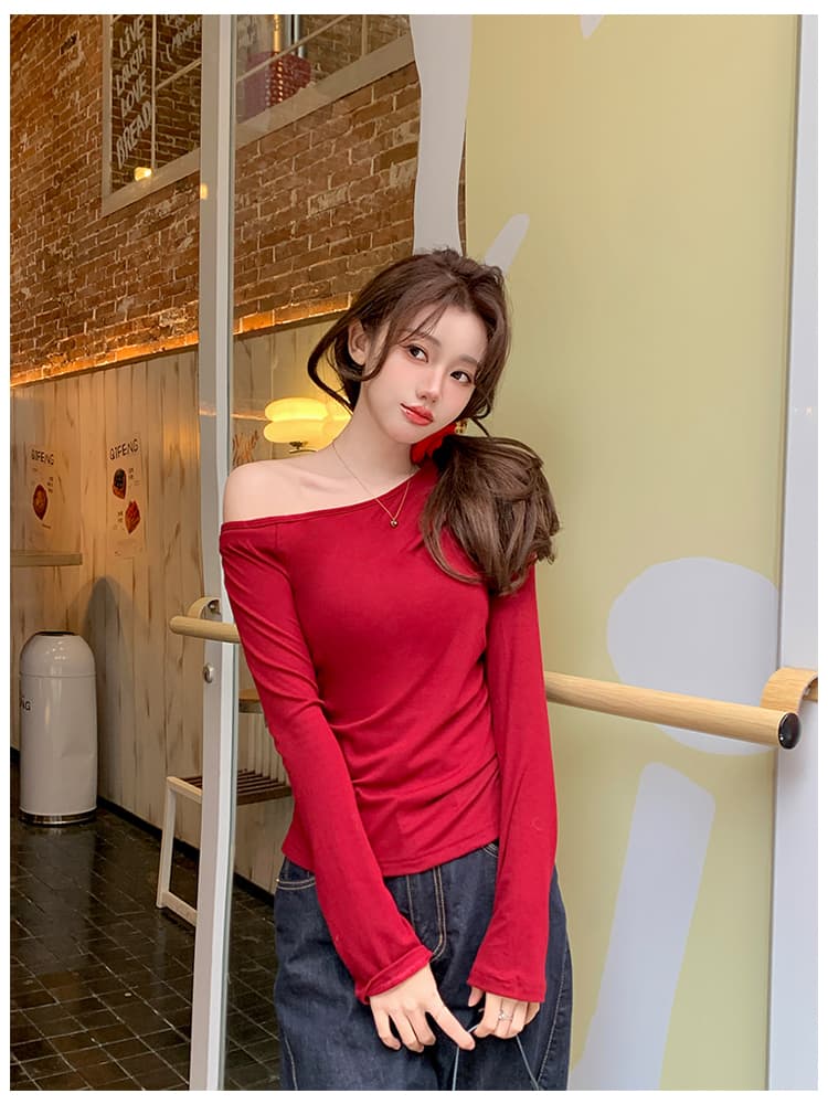 와 사고 방식 270g 2025 봄 비스듬한 어깨 개성 순수한 욕망 섹시함 핫걸 만나는 맨위 상세 이미지 20