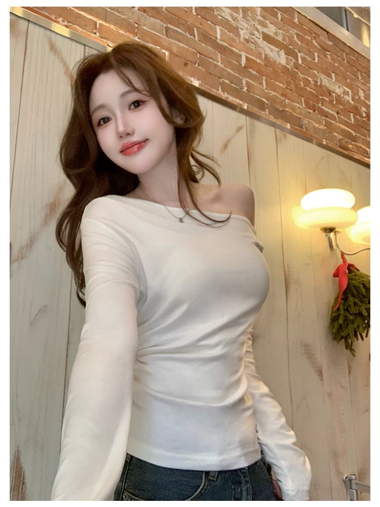 와 사고 방식 270g 2025 봄 비스듬한 어깨 개성 순수한 욕망 섹시함 핫걸 만나는 맨위 상세 이미지 31