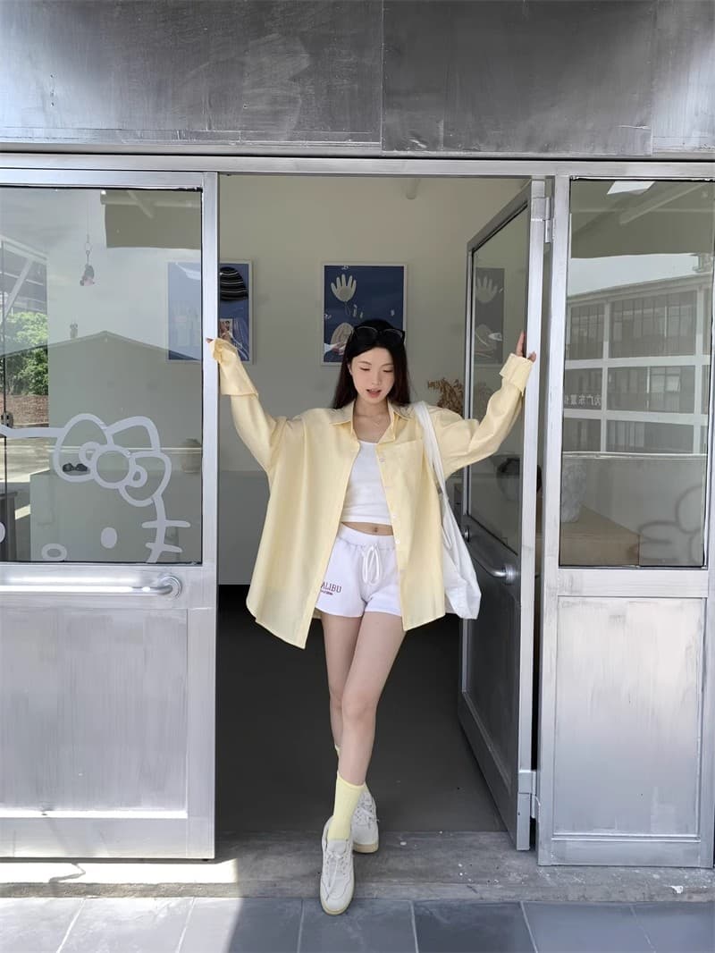 느슨함 센스 레트로 파란색 긴팔 격자 무늬 셔츠 맨위 여성 봄 가을 새로운 루즈핏 인사이드 가져 가라. Chic 셔츠 재킷 상세 이미지 19