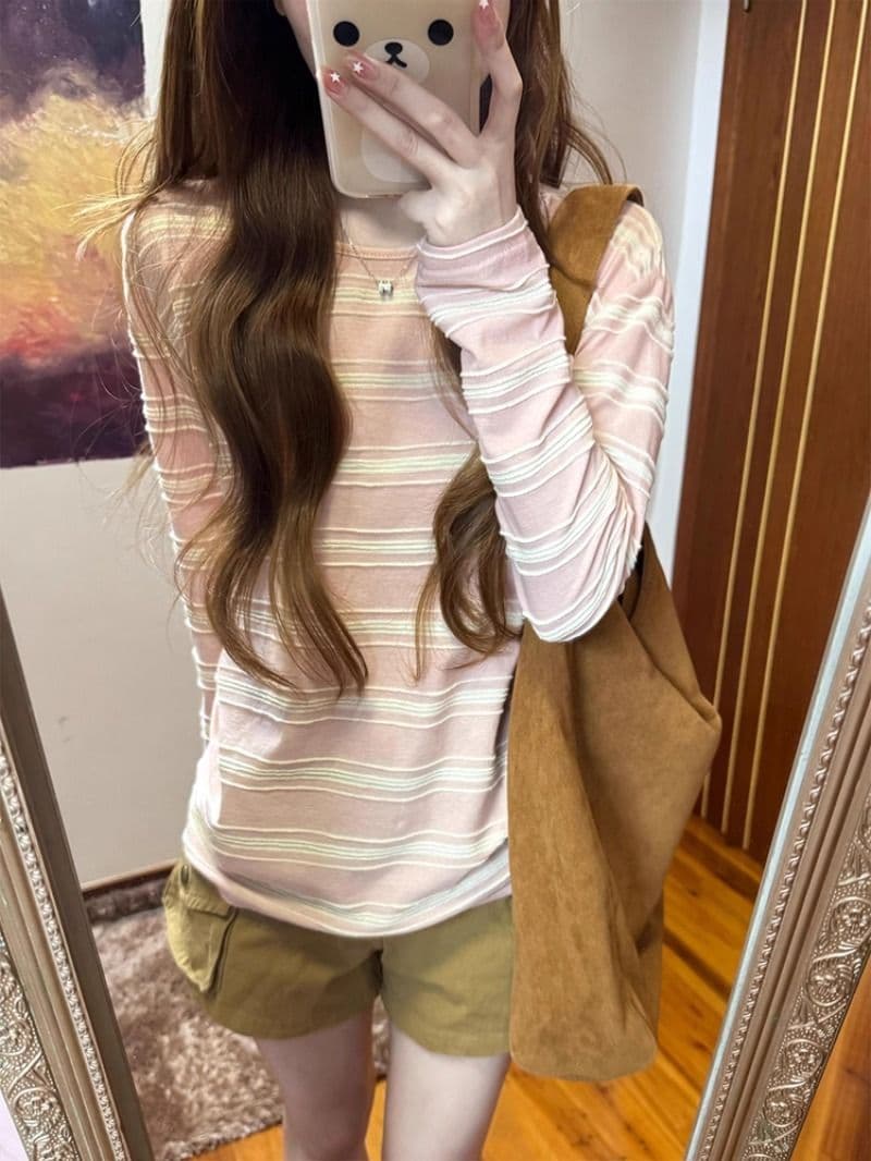 원본 솜씨 광저우 원단 긴팔 티셔츠 여성 이미지 4