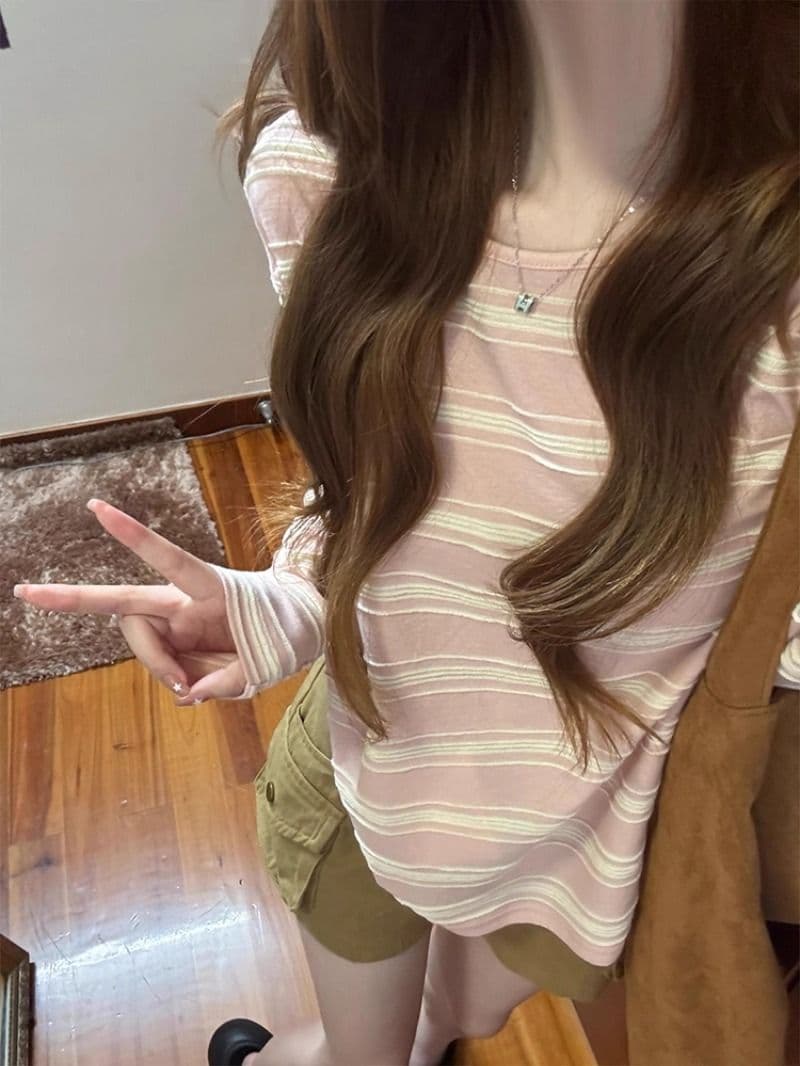 원본 솜씨 광저우 원단 긴팔 티셔츠 여성 상세 이미지 3