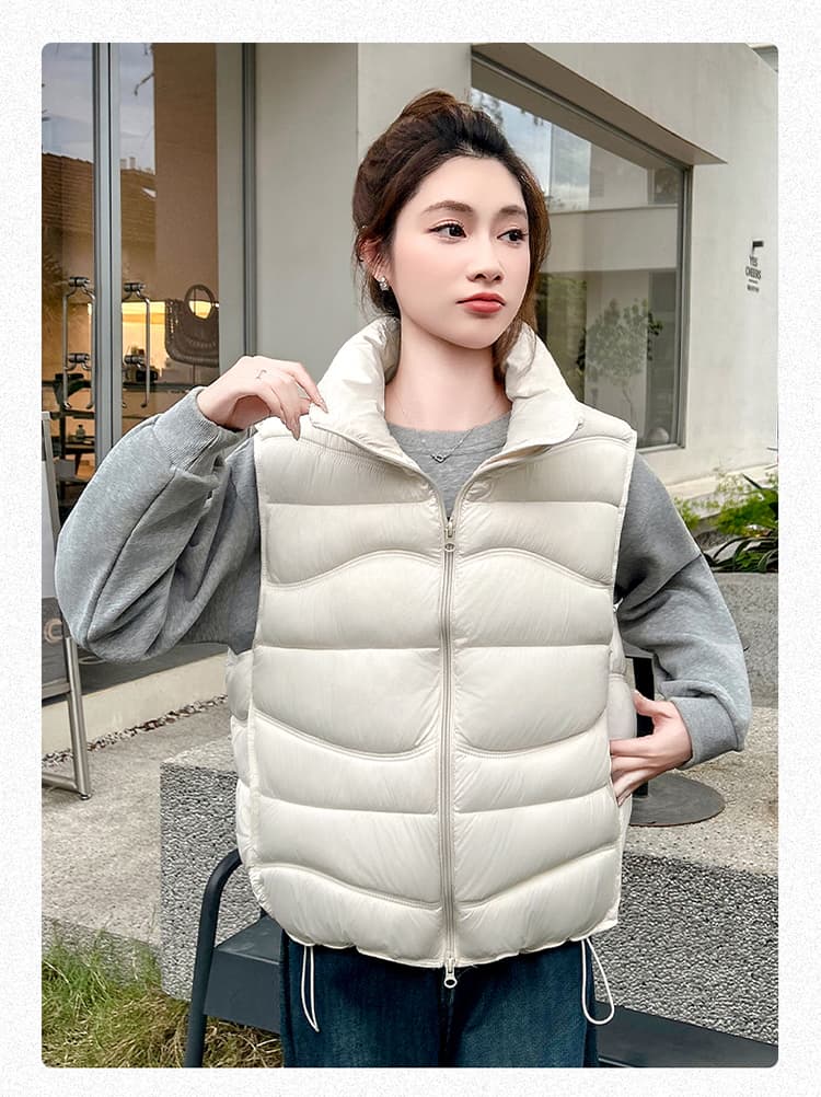 아래 면화 의류 조끼 여자 외출용 2026 겨울 초경량 조끼 내피 다용도 재킷 상세 이미지 19