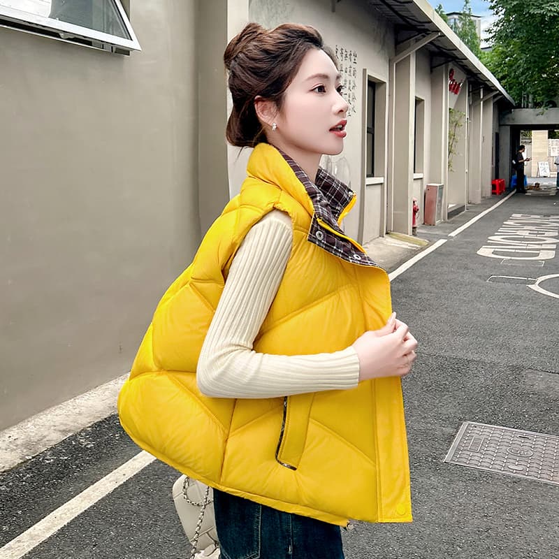 아래 면화 의류 조끼 여자 외출용 2026 겨울 초경량 조끼 내피 다용도 재킷