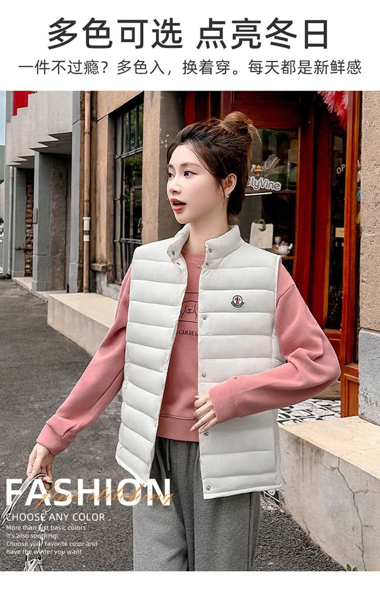 아래 면화 의류 조끼 여자 외출용 2026 겨울 초경량 조끼 내피 다용도 재킷 상세 이미지 3
