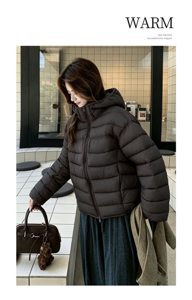 갈비 살 다운 재킷 여성 2026 새로운 얇고 가벼운 면 의류 쇼트 스타일 두꺼운 슬림해 보이는 한국 스타일 운동 후드 재킷 트렌디 상세 이미지 28