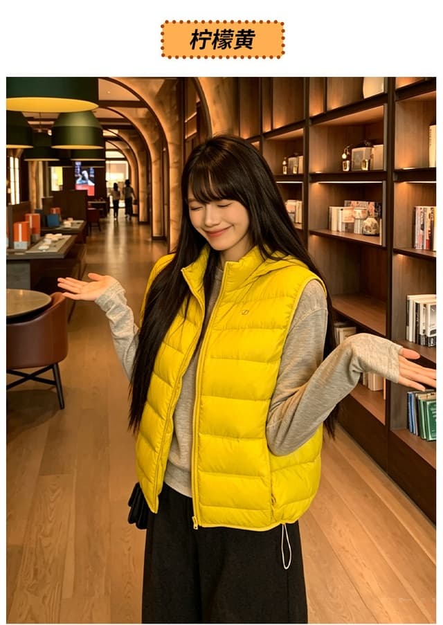 실사 2026 스탠드 칼라 쇼트 스타일 아래 면화 의류 베스트 디자인 센스 루즈핏 슬림해 보이는 작은 키 민소매 재킷 상세 이미지 36