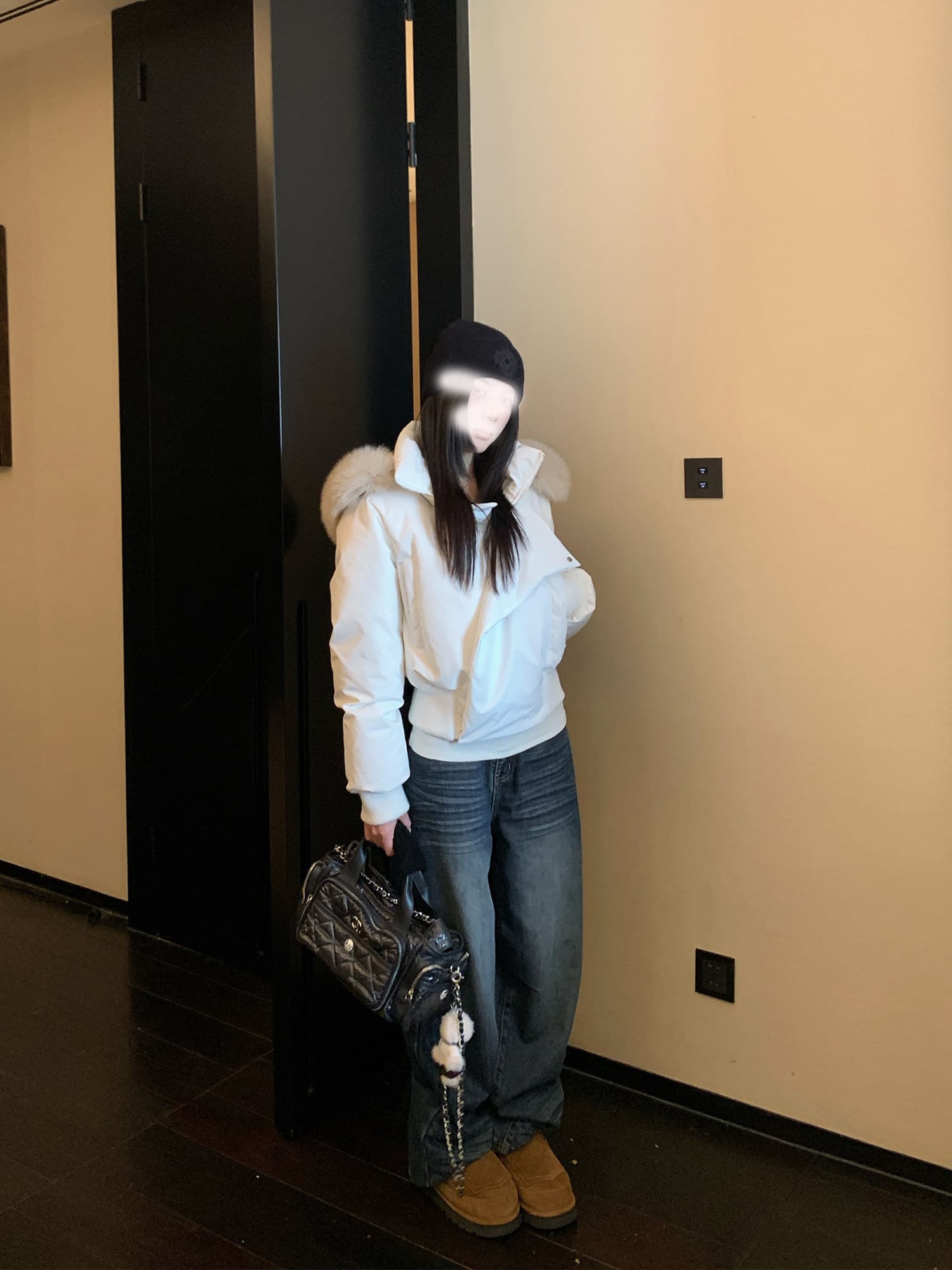 블루스 순간 여우 모피 칼라 쇼트 스타일 자이언트 잘 생긴 다운 재킷 여성 머저리 작은 키 재킷 새로운 코튼 자켓 상세 이미지 3