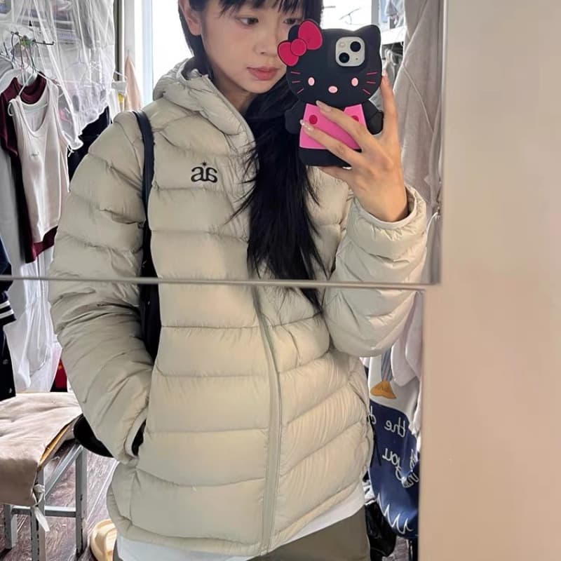아래 면화 의류 여성 겨울 2026 새로운 얇고 가벼운 후드 작은 목화 진딧물 한국 스타일 루즈핏 패션 보온 면 옷 재킷 이미지 5