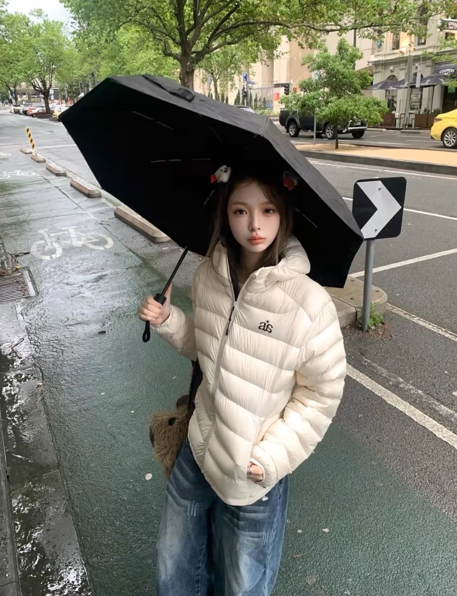 아래 면화 의류 여성 겨울 2026 새로운 얇고 가벼운 후드 작은 목화 진딧물 한국 스타일 루즈핏 패션 보온 면 옷 재킷 상세 이미지 2