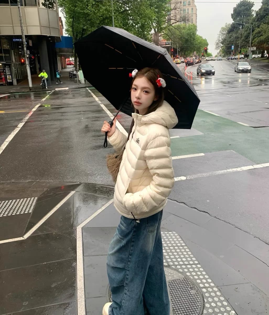 아래 면화 의류 여성 겨울 2026 새로운 얇고 가벼운 후드 작은 목화 진딧물 한국 스타일 루즈핏 패션 보온 면 옷 재킷 상세 이미지 4