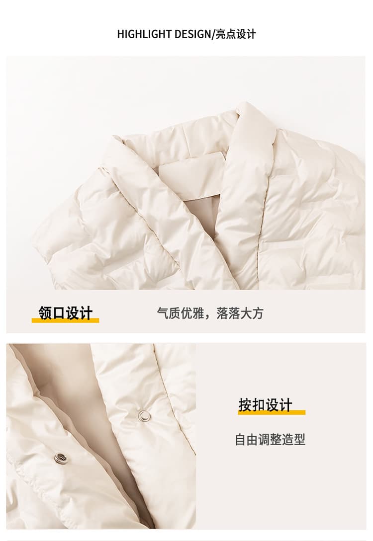 가을 겨울 조끼 압력 접착제 아래 면화 의류 여성 짧은 베스트 허리 수축 부서 벨트 몸매 가꾸기 조끼 자켓 상세 이미지 8