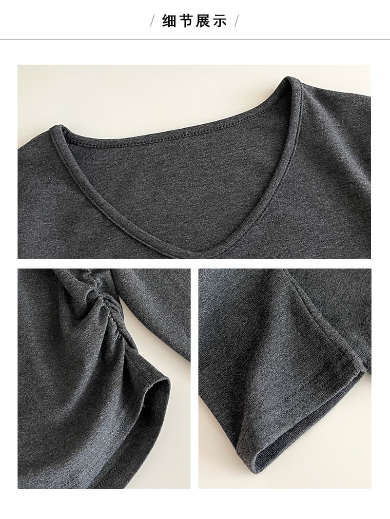 일본과 한국 부서 미니멀리즘 백 코디 스트라이프 숄 티셔츠 여성 가을 프랑스식 펌프 Pleat 허리 수축 외국 가스 핫걸 슬림해 보이는 맨위 상세 이미지 7