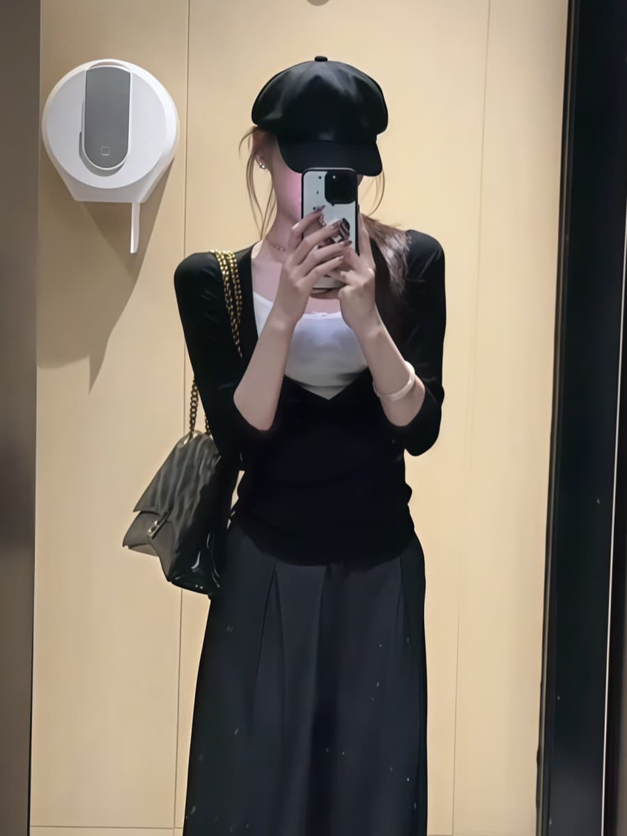사람들 면 270 그램 기본 셔츠 티셔츠 여성 가을 작은 대중 몸매 가꾸기 슬림해 보이는 Chic 페이크 레이어드 인사이드 가져 가라. 긴팔 맨위