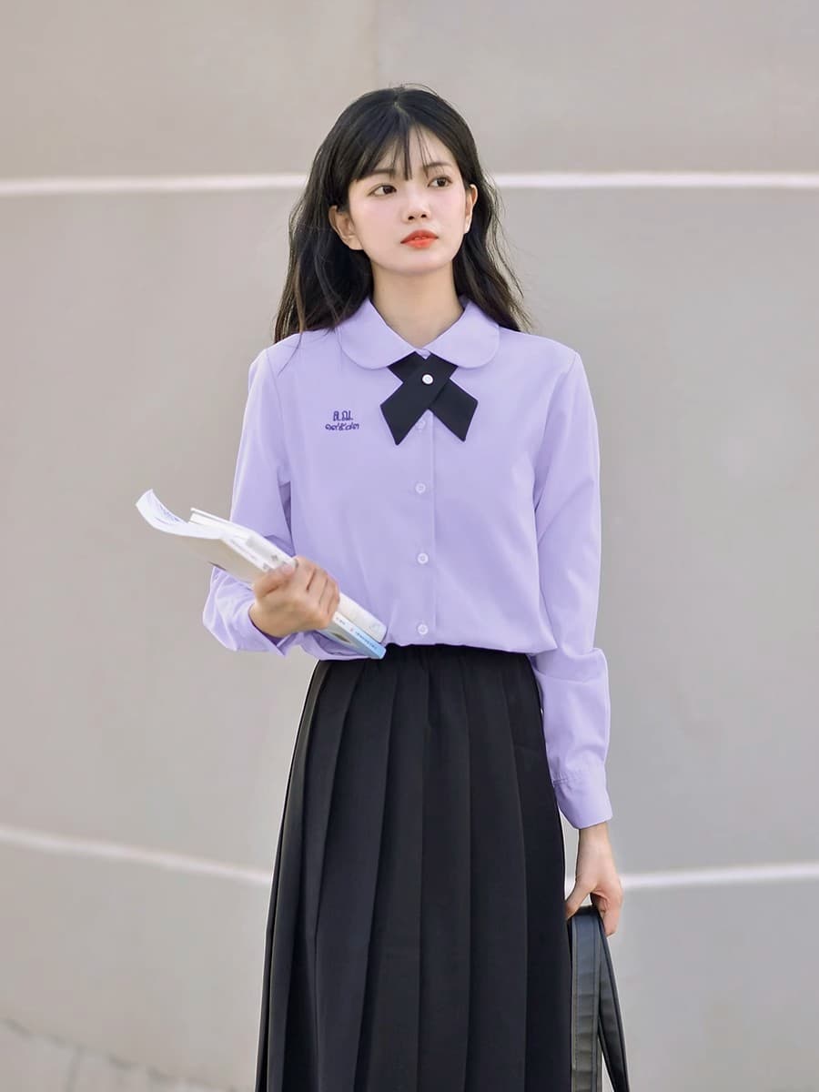 자수 경기 넥타이 태국 교복 Na Connaught 태국 사람 스타일 jk 셔츠 유니폼 운동회 고등학생 졸업반 서비스 상세 이미지 4