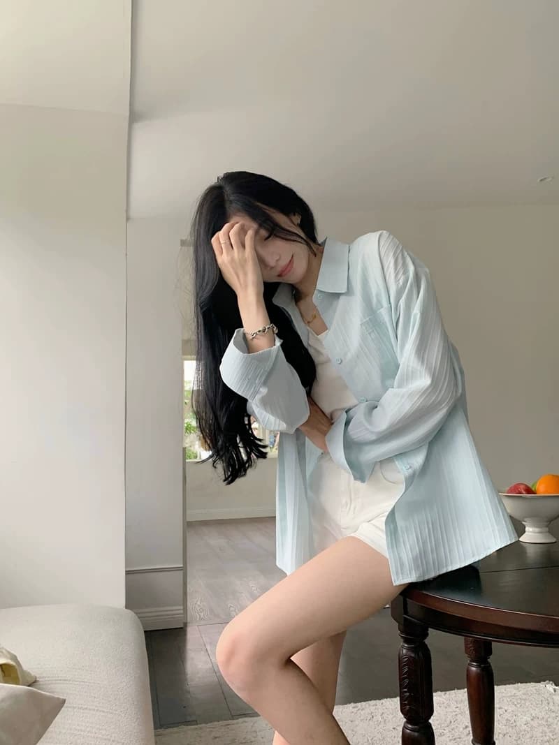 면 린넨 셔츠 여성 코트 여름 디자인 센스 작은 대중 얇은 스타일 아마 셔츠 오픈 가디건 질감 센스 맨위 이미지 4